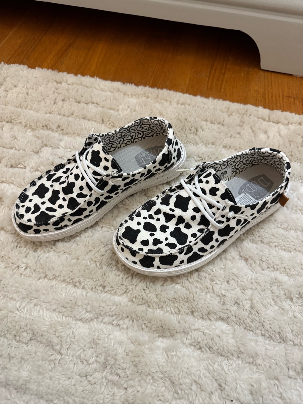 Women’s Hey Dude Wendy Milky Way (Cow Print) Slip-Ons Shoes